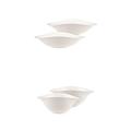 Villeroy & Boch 16-3293-8472 Dune 2 Pastaschalen/Geschirr, Porzellan, weiß, 28,8 x 28,8 x 9,8 cm, 2-Einheiten + 16-3293-8411 Dune 2 Salatschalen/Geschirr, Porzellan, 18,8 x 18,8 x 15,5 cm, 2-Einheiten