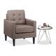 Relaxdays Retro Sessel, Bequeme Polsterung, Holzbeine, Stoffbezug, Abnehmbare Kissen, Lounge, HBT: 86x67,5x74cm, braun