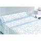 Algodón Blanco Baumwolle weiß Cloe Set Bettlaken, 50% Polyester/50% Baumwolle, Blau, Arbeitsplatte 180 x 270