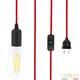 LEDbyled Jake Lampe, schwarz/rot