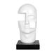 World Art TW60304 Harz-Skulptur Kopf surrealistischen kleinen Moderne Harz Skulptur Statue mit Marmor Basis, Harz, 30x15x15 Cm