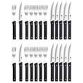 Masterpro PK1181 Besteck-Set, 24-teilig, Gabeln und Messer, Schwarz