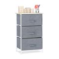 Relaxdays Regalsystem, 3 Stoff-Schubladen, HxBxT: 73 x 45 x 30 cm, universale Schubladenbox, Metall und Holz, grau