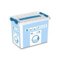 Sunware Q-Line Wäschebox, Weiß/Transparent/Blau, 9 Liter