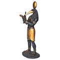 Design Toscano Thoth, der Schreiber Ägyptischer Gott des Wissens, Statue, Polyresin, zweifarbig Schwarz & Gold, 28 cm