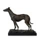 World Art TW60044 Bronze Skulptur Greyhound Bronze Skulptur Statue mit Marmor Basis, Bronze, 27x31x11 Cm