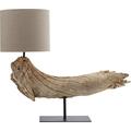Kare Design Tischleuchte Sansibar, Lampe aus Holz, Tischlampe, Nachttischlampe, Leuchte aus Treibholz, Wohnzimmerlampe, (H/B/T) 54x64x24cm braun