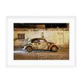 Bilderrahmen Mexican Car Beetle, gerahmt, 50 x 70 cm, lackiertes Holz, Weiß