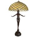 World Art TW60506 Tischlampe ei mit edelstein glas im tiffany-stil handwerk, 98x54x54 Cm