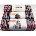 Caron Easy Soft Camo Ball, 141 g, Rot/Camouflage, 3 Stück