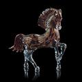 Murano Cavallo Rampante aus Muranoglas Media Rosso Avventurina