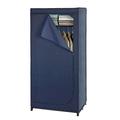 Wenko 64530100 Kleiderschrank Business mit Ablage - Mobile Garderobe, Faltschrank, 75 x 160 x 50 cm, Dunkelblau