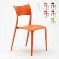 Chaise de salle à manger bar restaurant et jardin en polypropylène Parisienne Couleur: Orange