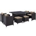 Inverse 9 Piece Outdoor Patio Dining Set - East End Imports EEI-726-EXP-MOC