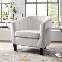 Prospect Channel Tufted Upholstered Velvet Armchair EEI-3188-WHI