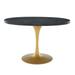 "Drive 47"" Oval Wood Top Dining Table - East End Imports EEI-3586-BLK-GLD"