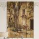 East Urban Home Provence French Village I - French Country Print on Natural Pine Wood in Brown/Gray/Green | 20 H x 12 W x 1 D in | Wayfair
