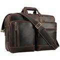 Leather Briefcase for Men Expandable Vintage 17 Inch Laptop Crossbody Shoulder Bag Business Travel Duffel Attache Case, B2, 16.5 x 11.8 x 5.12 inches, Travel