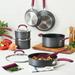 Rachael Ray Create Delicious Hard Anodized Nonstick Cookware Induction Pots & Pans Set, 11 Piece Non Stick/Aluminum in Black/Indigo | Wayfair 81124