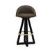 ARTLESS X3 Swivel 38" Bar Stool Wood/Upholstered/Leather/Genuine Leather in White/Yellow/Brown | 38 H x 19 W x 18 D in | Wayfair A-X3-SS-L-O-BWO-B