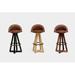 ARTLESS X3 Swivel 38" Bar Stool Wood/Upholstered/Leather/Genuine Leather in Yellow/Brown | 38 H x 19 W x 18 D in | Wayfair A-X3-SS-L-E-W-B