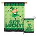 Breeze Decor Get Lucky Spring St. Patrick 2-Sided Polyester 40 x 28 in. Flag Set in Green | 40 H x 28 W in | Wayfair BD-SA-S-102028-IP-BO-D-US12-AM