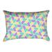 Latitude Run® Avicia Outdoor Lumbar Pillow Polyester/Polyfill blend in Green/Yellow/Indigo | 14 H x 20 W x 3 D in | Wayfair