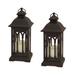 Charlton Home® 2 Piece Tabletop Lantern Set w/ Candle Included Plastic in Black | 13 H x 5.5 D in | Wayfair 360D3AA0D2244CE29FB58E8DB4C14DB1