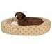 Majestic Pet Products Links Sherpa Bagel Bolster Polyester in Black/Yellow | 11 H x 52 W x 35 D in | Wayfair 78899554629