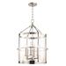 Hudson Valley Lighting Ren 6 - Light Lantern Drum Pendant Glass in Gray | 25.25 H x 17.5 W x 17.5 D in | Wayfair BKO201-PN