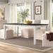 Jolin Extendable Dining Table Wood in Brown/Gray/White Laurel Foundry Modern Farmhouse® | 32 H in | Wayfair F07896C7D791483E83880909075286DA