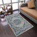 Black 56 x 0.43 in Indoor/Outdoor Area Rug - Bungalow Rose Beier Oriental Gray/Blue Area Rug Polyester | 56 W x 0.43 D in | Wayfair