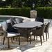 Ivy Bronx Backlund Outdoor Wicker 7 Piece Dining Set w/ Cushions Wicker/Rattan in Brown | 28.5 H x 69 W x 38 D in | Wayfair