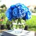 House of Hampton® Artificial Rose & Hydrangea Floral Arrangement in Vase Silk in Blue | 12 H x 10 W x 10 D in | Wayfair