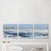 Highland Dunes 'Ultimate Waves II' by Parvez Taj 3 Piece Wrapped Canvas Multi-Piece Image Print Set Metal in Blue | 32 H x 32 W x 1.5 D in | Wayfair