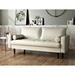 Williston Forge Paulsen 57.87" Vegan Leather Square Arm Loveseat Faux Leather in White | 31.69 H x 57.87 W x 33.07 D in | Wayfair
