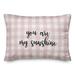 Ebern Designs The Lyell Collection You Are My Sunshine Throw Pillow Polyester/Polyfill blend in Pink | 14 H x 20 W x 1.5 D in | Wayfair