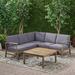 Foundry Select Gianni Outdoor 6 Piece Sectional Seating Group w/ Cushions Wood/Natural Hardwoods in Gray | Wayfair A2A6AA6580C842AAB8238C40D5B5DD73