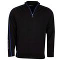 Sunderland Mens Water Repellent Zip Neck Performance Lined Sweater Black/Electric Blue XXL