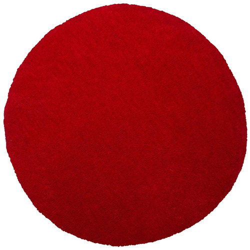 Läufer Teppich Rot Polyester ⌀ 140 cm Rund Hochflor Modern Maschinengetuftet Fußbodenheizung Geeignet Wohnzimmer Schlafzimmer Flur