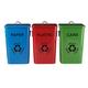 Premier Housewares Plastic, Paper and Cans Recycle Logo Bins - Multi-Colour, Set of 3
