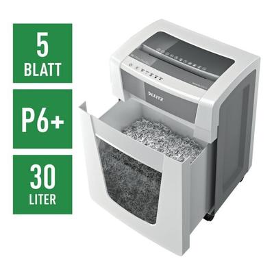 Leitz IQ Aktenvernichter »Office Pro P6+« Mikroschnitt bis 5 Blatt weiß, 23x60.5x32 cm Image
