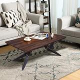 Union Rustic Brielle Coffee Table Wood/Metal in Brown | 19 H x 48 W x 28 D in | Wayfair DF356A50C71745BD8A41543C58EB61E4