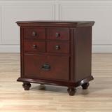 Canora Grey Beaupre 2 - Drawer Nightstand in Brown Wood in Brown/Red | 25.88 H x 24 W x 16 D in | Wayfair 50C8211BA80C4CFC9AC182518EC75F06