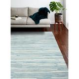 Blue 93 x 0.75 in Area Rug - Dovecove Abstract Handmade Tufted Aqua Area Rug Viscose/Wool | 93 W x 0.75 D in | Wayfair