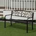 Calliope Tree Metal Garden Outdoor Bench Metal in Black Laurel Foundry Modern Farmhouse® | 33.4 H x 50 W x 23.6 D in | Wayfair