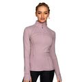 QUEENIEKE Women's Running Jacket Slim Fit and Cottony-Soft Handfeel Sports Tops with Full Zip Side Pocket Size XXL Color Dusty Pink