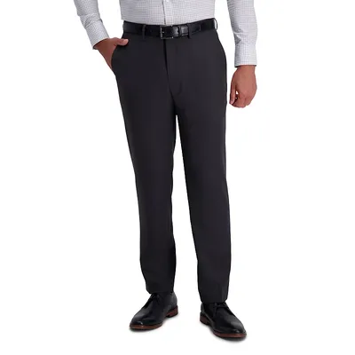 Mazari Men's Premium Straight Slim Flat No Pleat Front Dress Pants Charcoal 