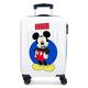 Disney 4681762 Mickey Enjoy the Day White Cabin Suitcase 40x55x20 cm Rigid ABS Combination lock 34 Litre 2.8 Kg 4 Double Wheels Hand Luggage, Blue