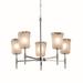 Justice Design Group Veneto Luce 24 Inch 5 Light Chandelier - GLA-8410-16-CLRT-MBLK-LED5-3500